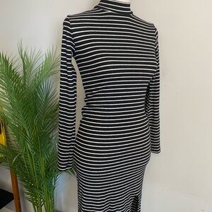 Striped turtleneck dress